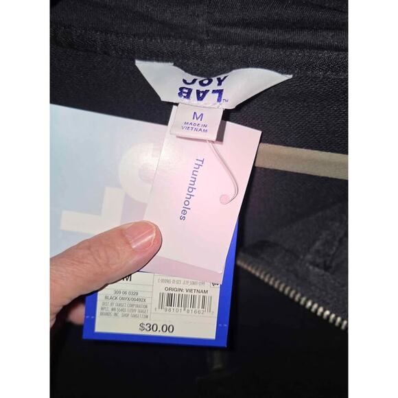 JoyLab Black Cropped Hoodie with Thumbholes – Size Medium - Picture 4 of 5